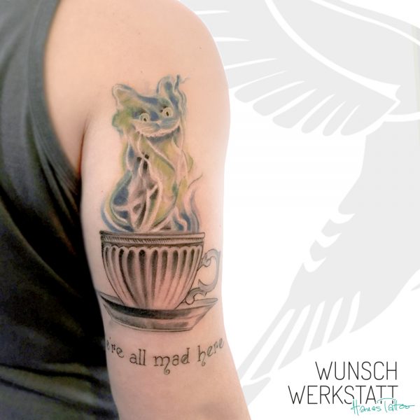 Tattoo Grinsekatze Alice im Wunderland