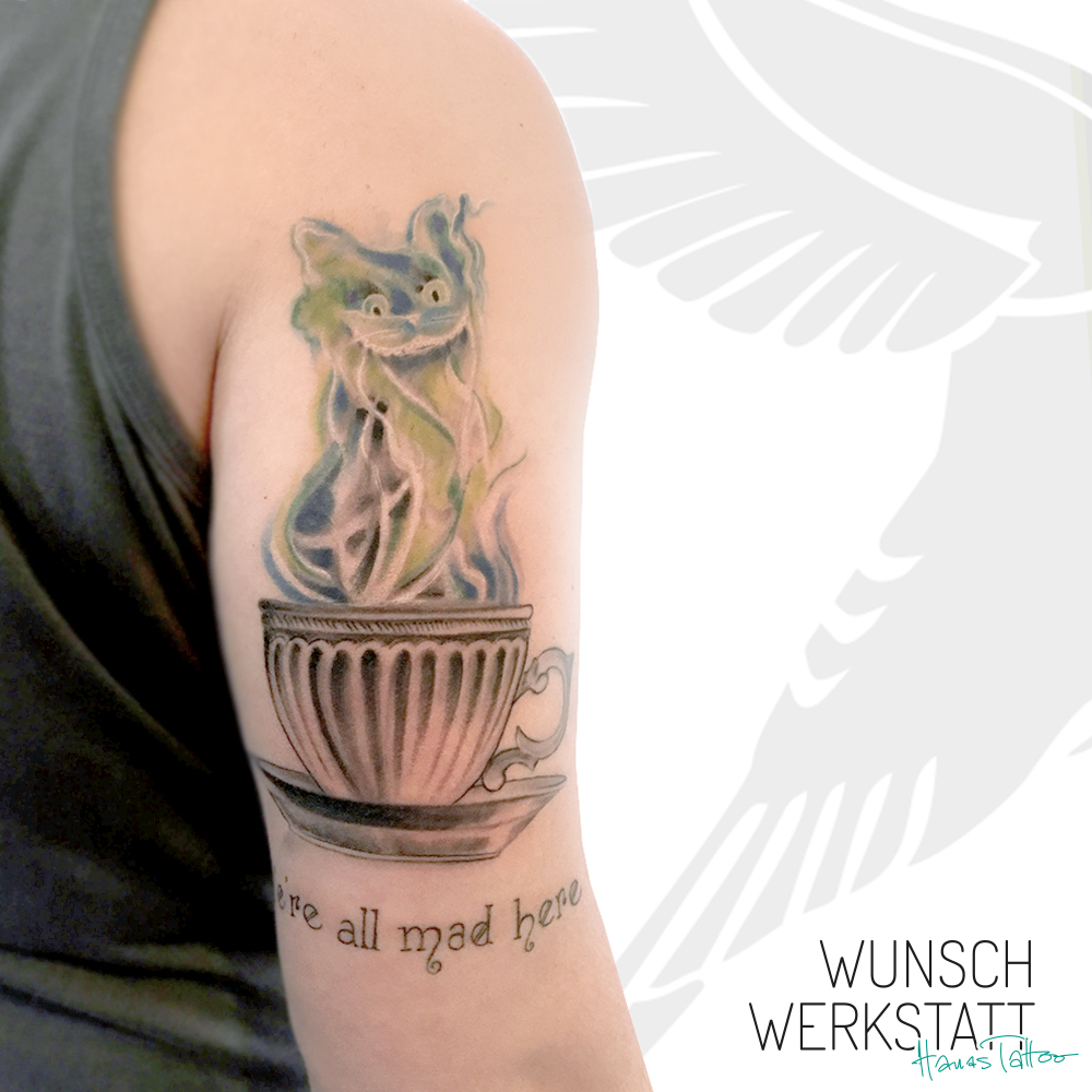 Tattoo Grinsekatze Alice im Wunderland