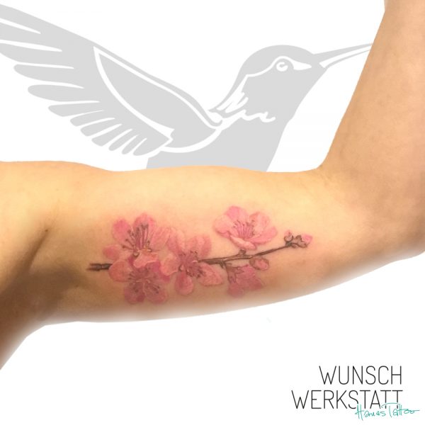 Tattoo Wunschwerkstatt Kirschblüten Oberarm