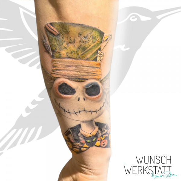 Jack Skellington Tattoo, Hutmacher, Alice im Wunderland