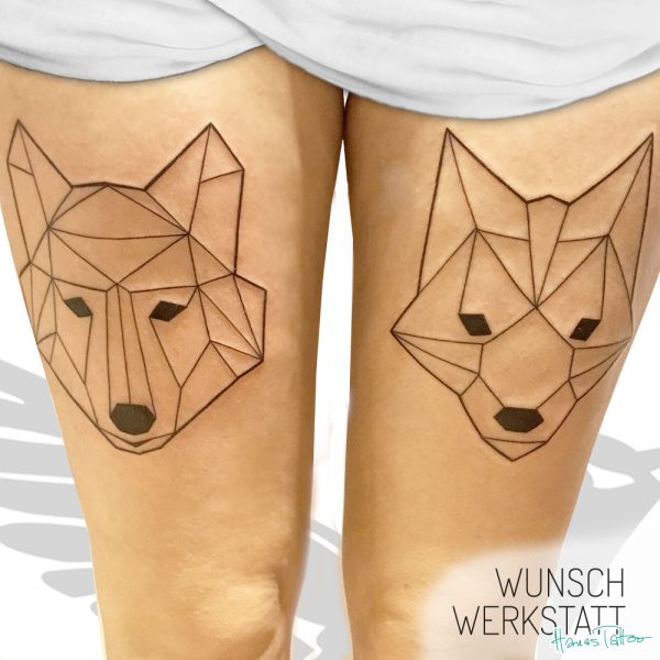 Tattoo grafisch Wunschwerkstatt Fuchs Wolf