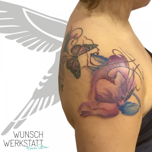 Hana Tattoo Aquarell Blumen