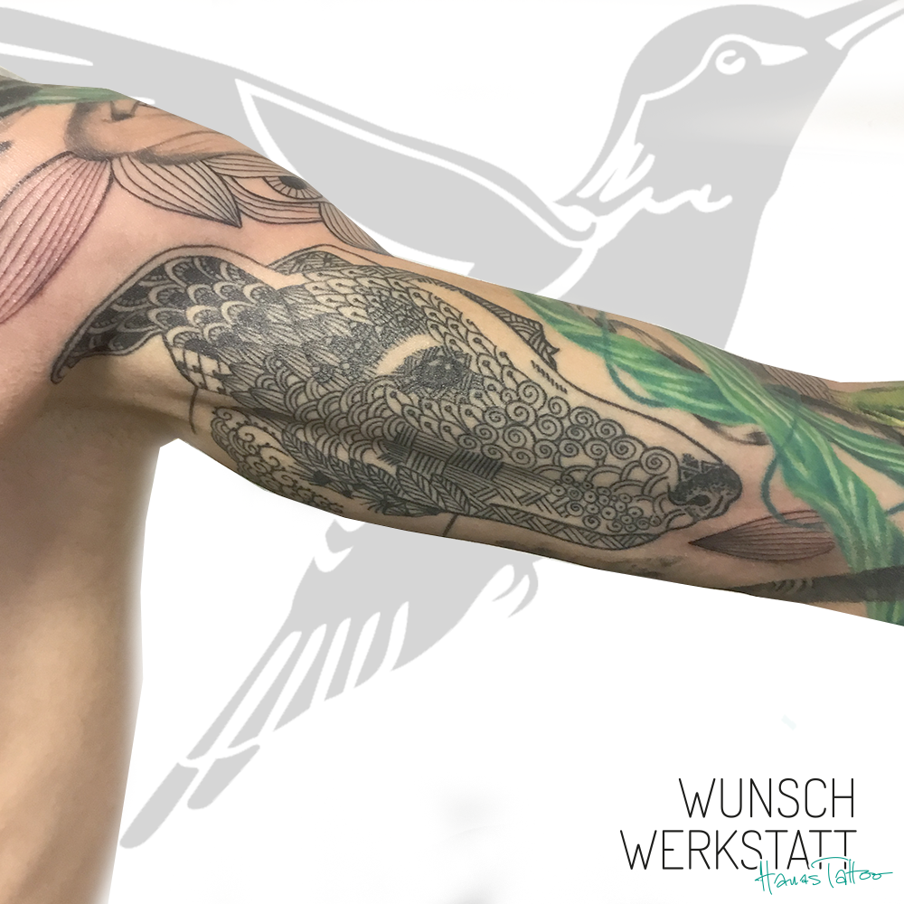 Muster-Tattoo am Innenarm Oberseite von Hanas Wunschwerkstatt