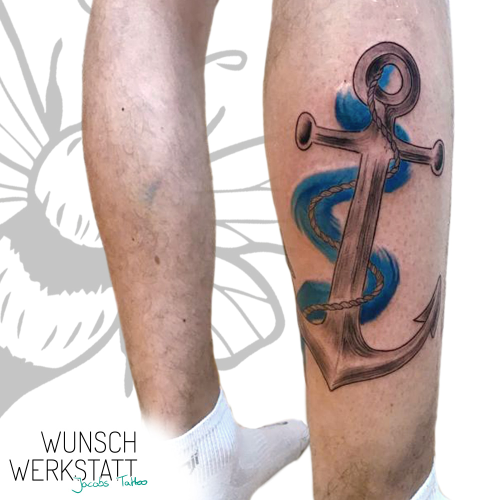 Anker mit Wasser - Jacobs Tattoo Wunschwerkstatt